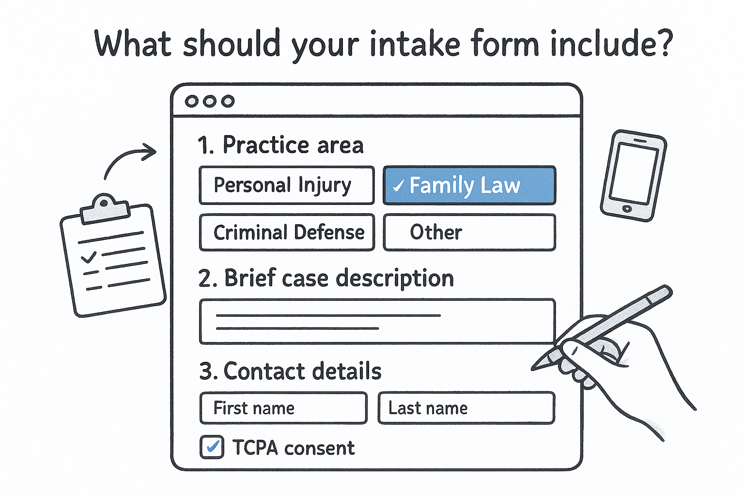 What should your intake form include?