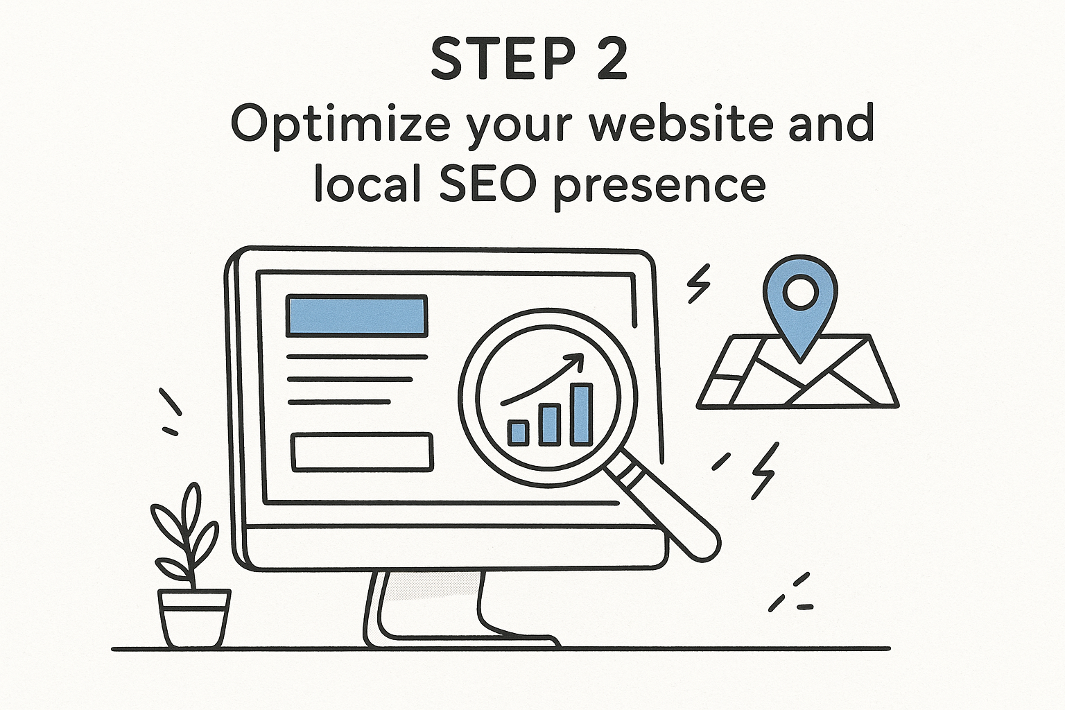 Step 2. Optimize your website and local SEO presence