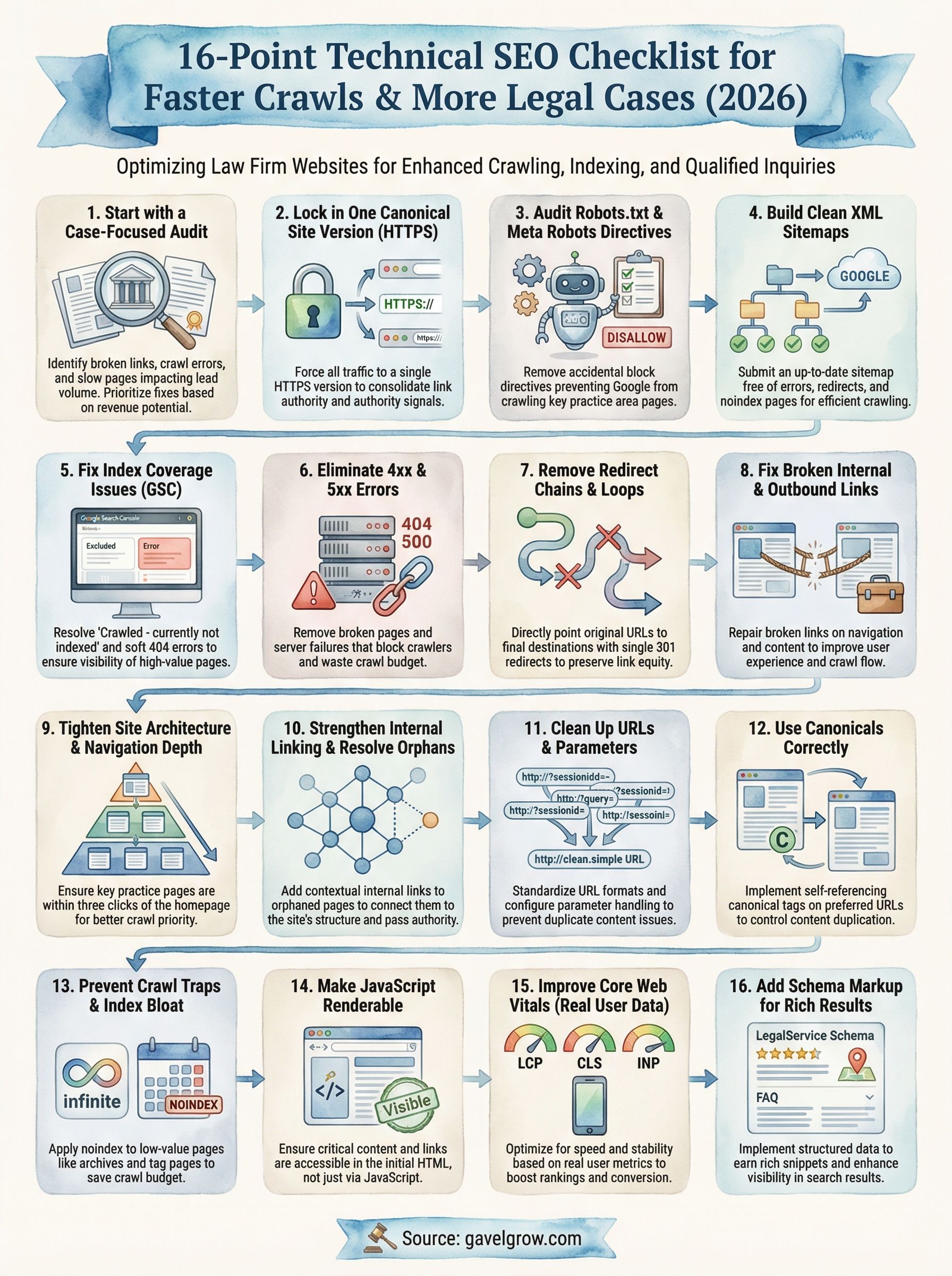 technical seo checklist infographic