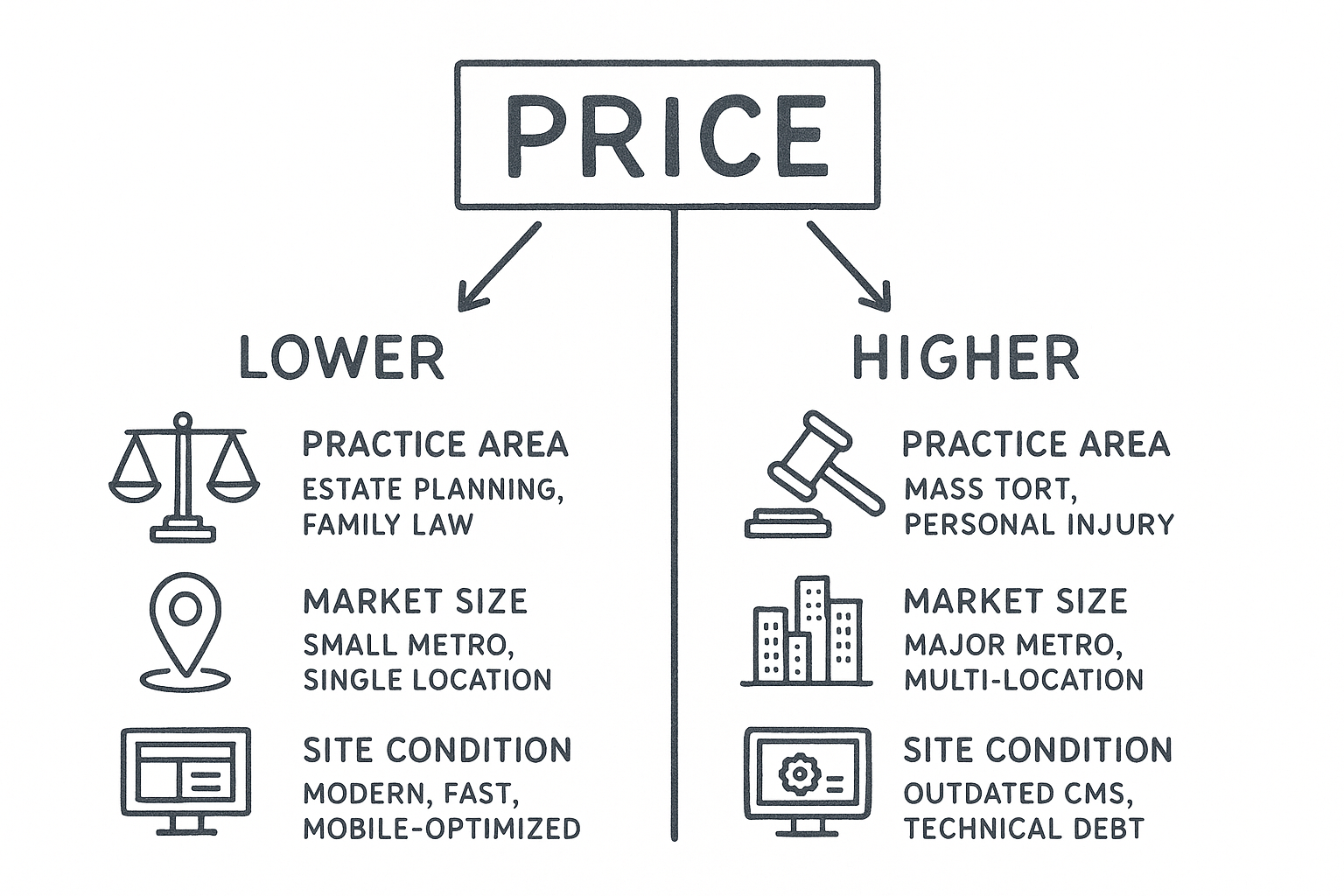 What drives the price up or down