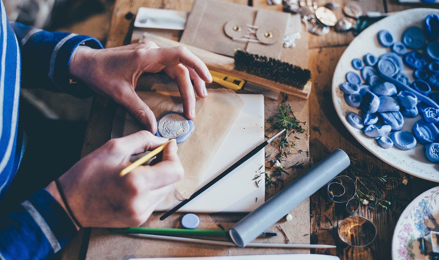 Photo of a craftsperson building something