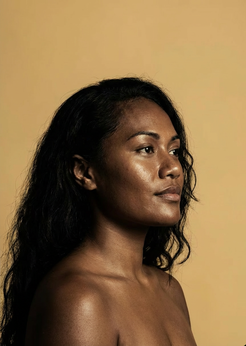 Side profile portrait of woman 