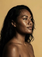 Side profile portrait of woman