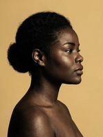 Side profile portrait of woman