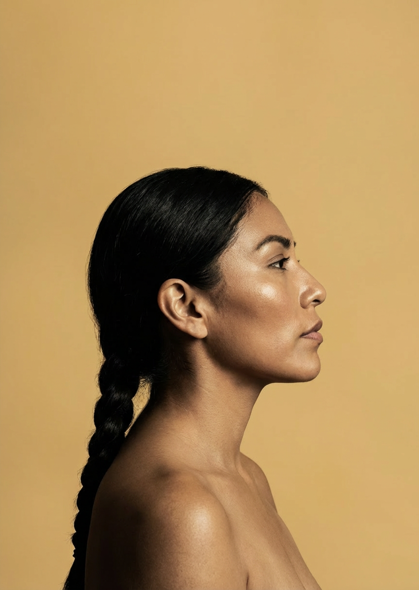 Side profile portrait of woman 