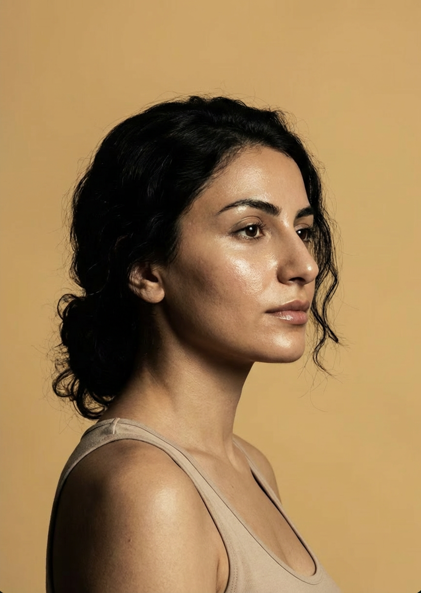 Side profile portrait of woman 