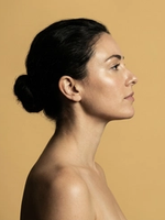 Side profile portrait of woman