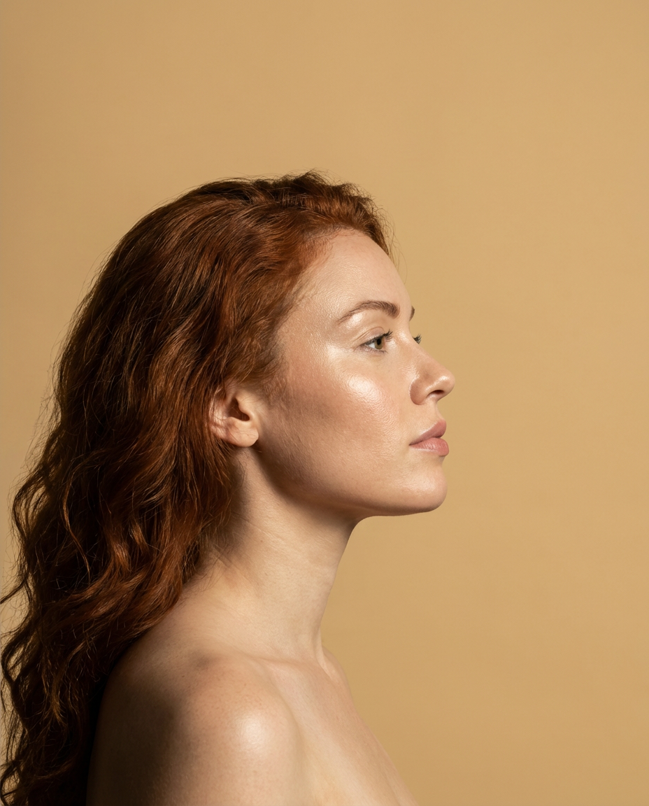 Side profile portrait of woman 