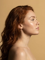 Side profile portrait of woman