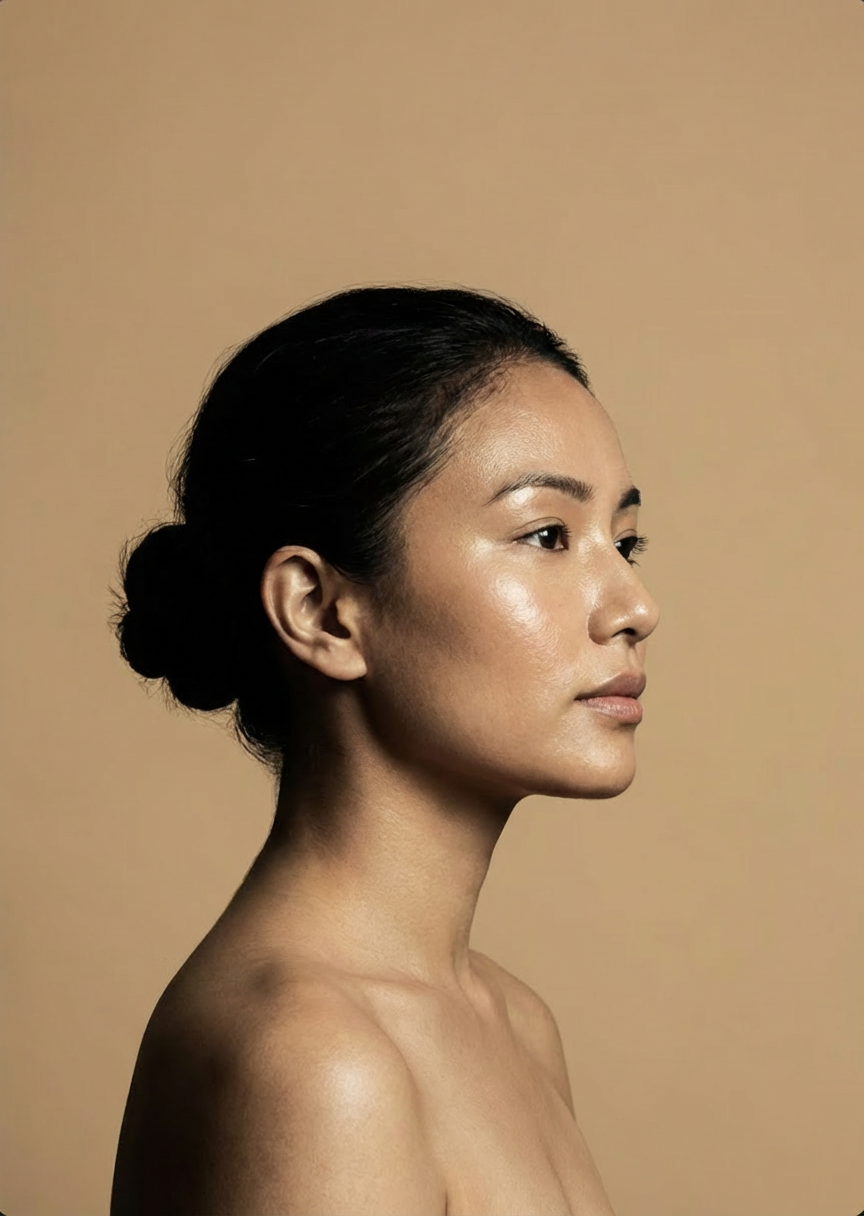 Side profile portrait of woman 