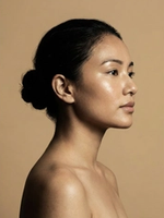 Side profile portrait of woman