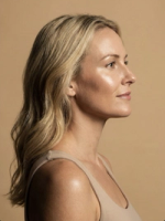 Side profile portrait of woman