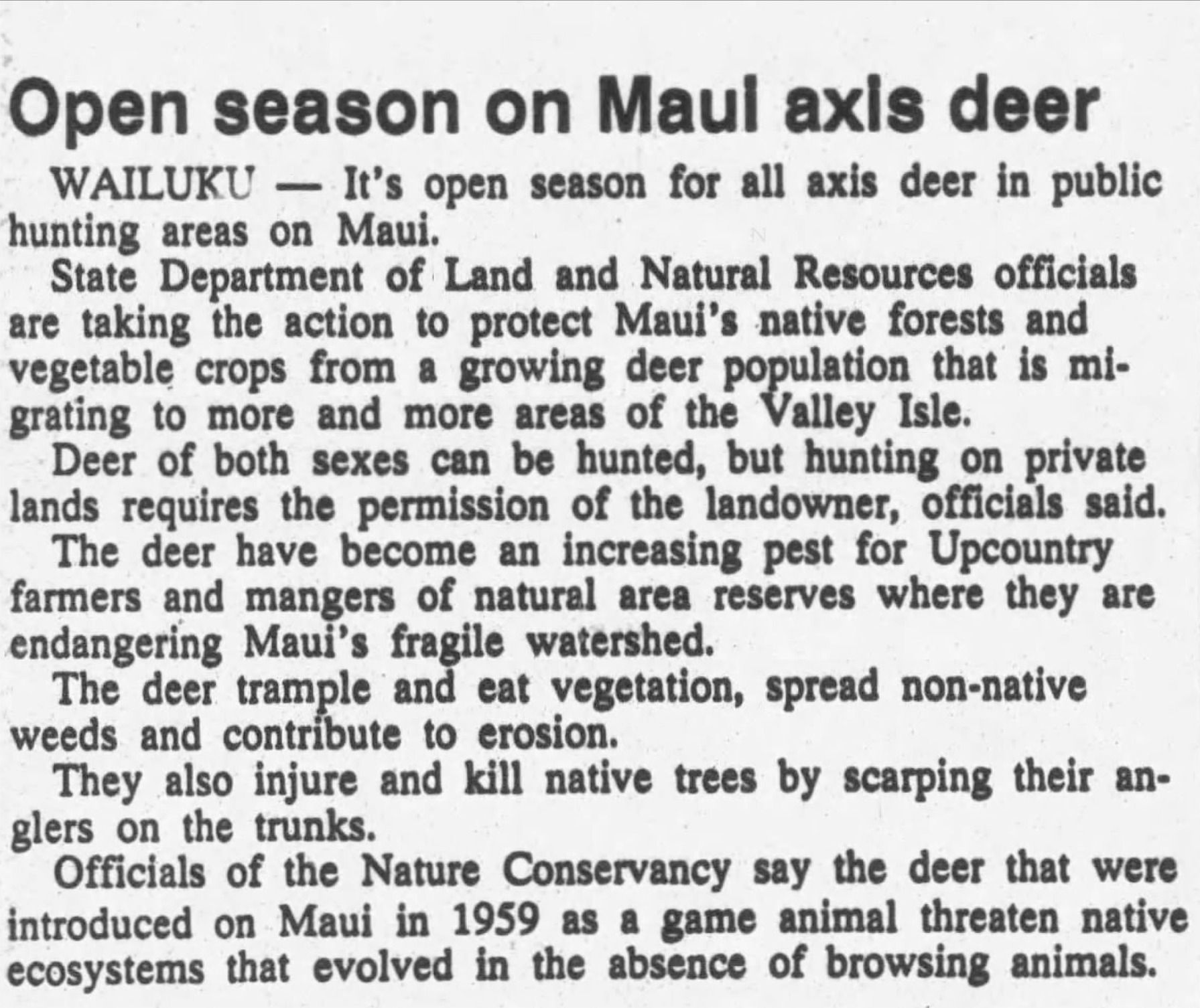 Maui Nui Wild Harvested Venison