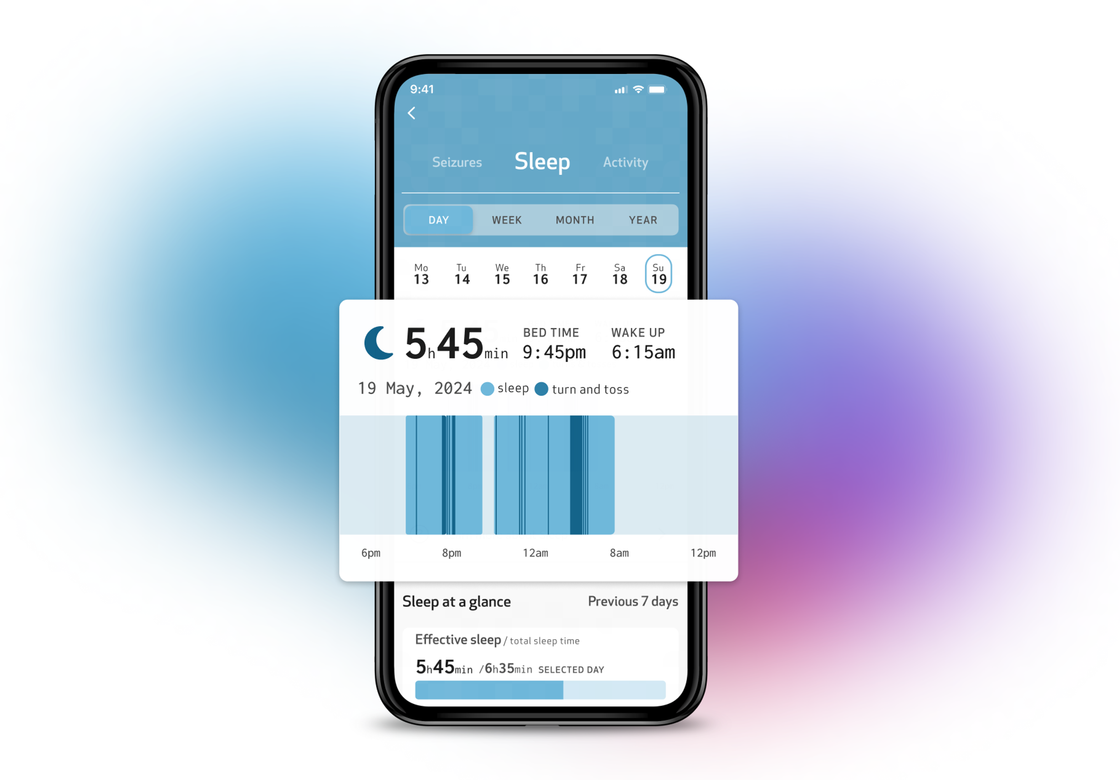 EpiMonitor Diary Sleep Screen