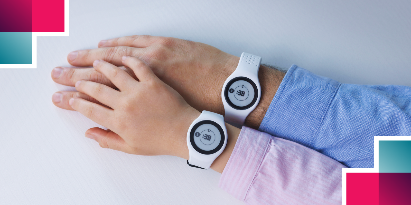 Holding hands wearing EmbracePlus