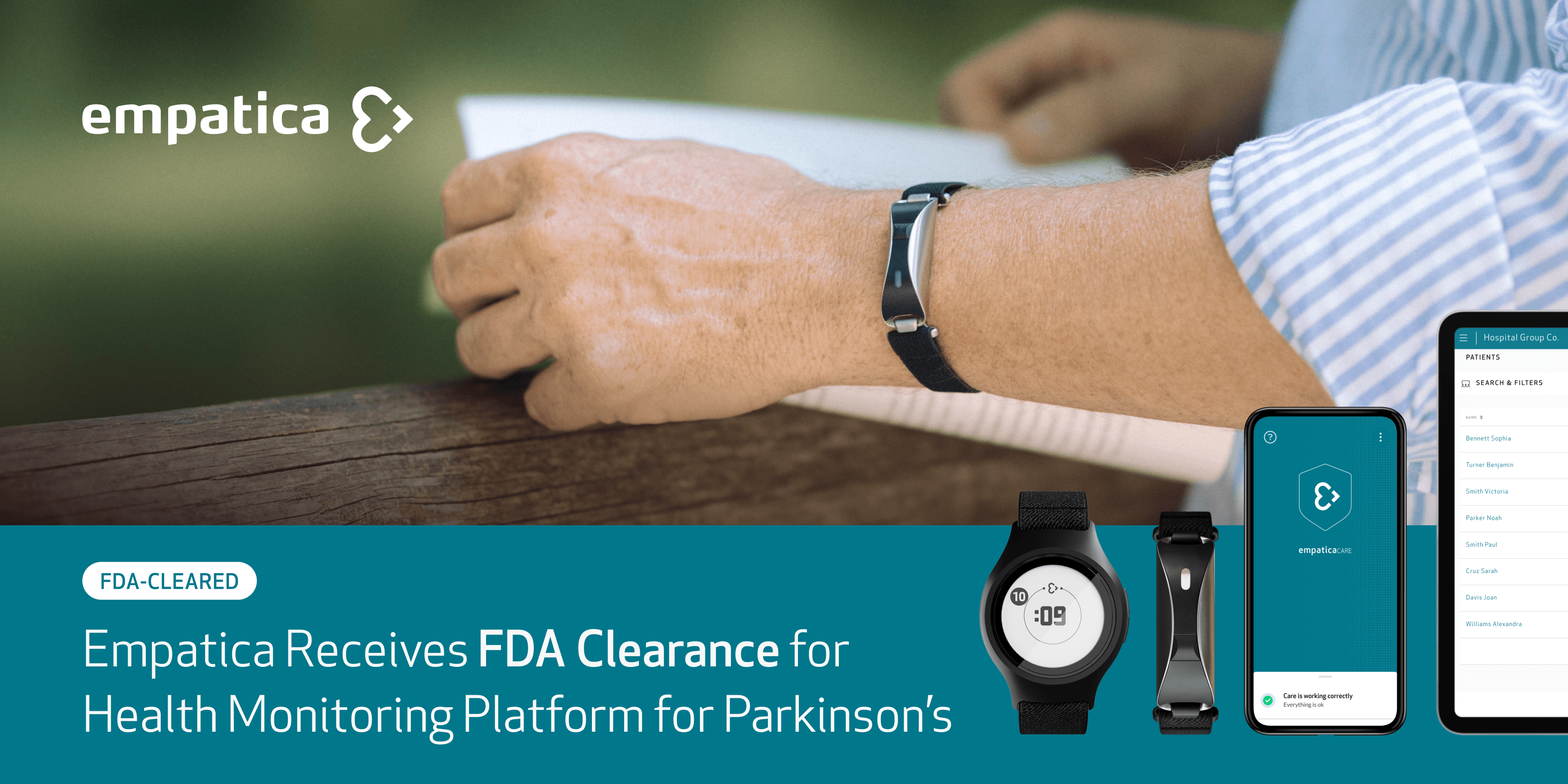 Empatica Receives FDA Clearance for Health Monitoring Platform for Parkinson’s