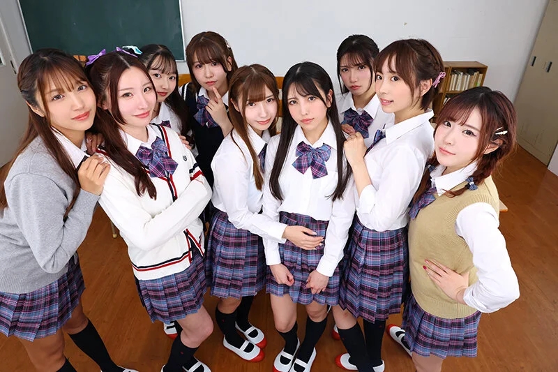 【VR】【8K VR】3年H組ハーレム美少女祭り！ 全員と生中出し放題SP学園祭！