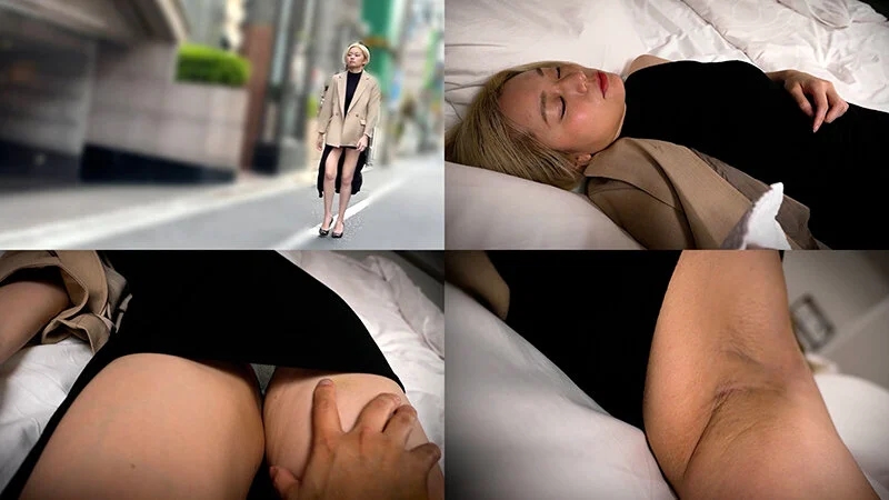 無防備に寝てる女に中出し卑猥行為6 妹系のエロい体の女 金髪美乳のお姉さん