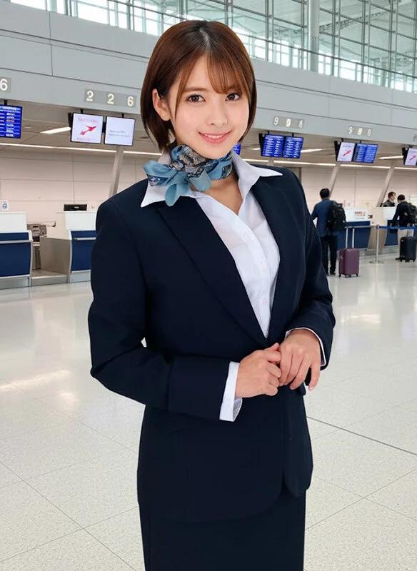 大手航空会社のキャビンアテンダントと童貞君が黒パンスト直穿き素股で超発情！？黒パンスト越しの童貞デカチン先っぽ3cm挿入！敏感なオマ○コの入り口をグリグリされて奥まで挿れて欲しくなっちゃったCAさんが生ズボッ筆おろし//優しくも腰振るガニ股騎乗位で連続仰け反り… ギャラリー 2