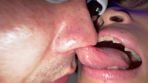 【個人撮影】赤城穂波の超長舌ディープキス＆ツバ鼻吸い ギャラリー 7