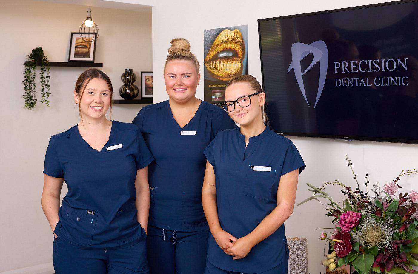 Precision Dental Nurses Dentists Smiling at dental practice in Manchester