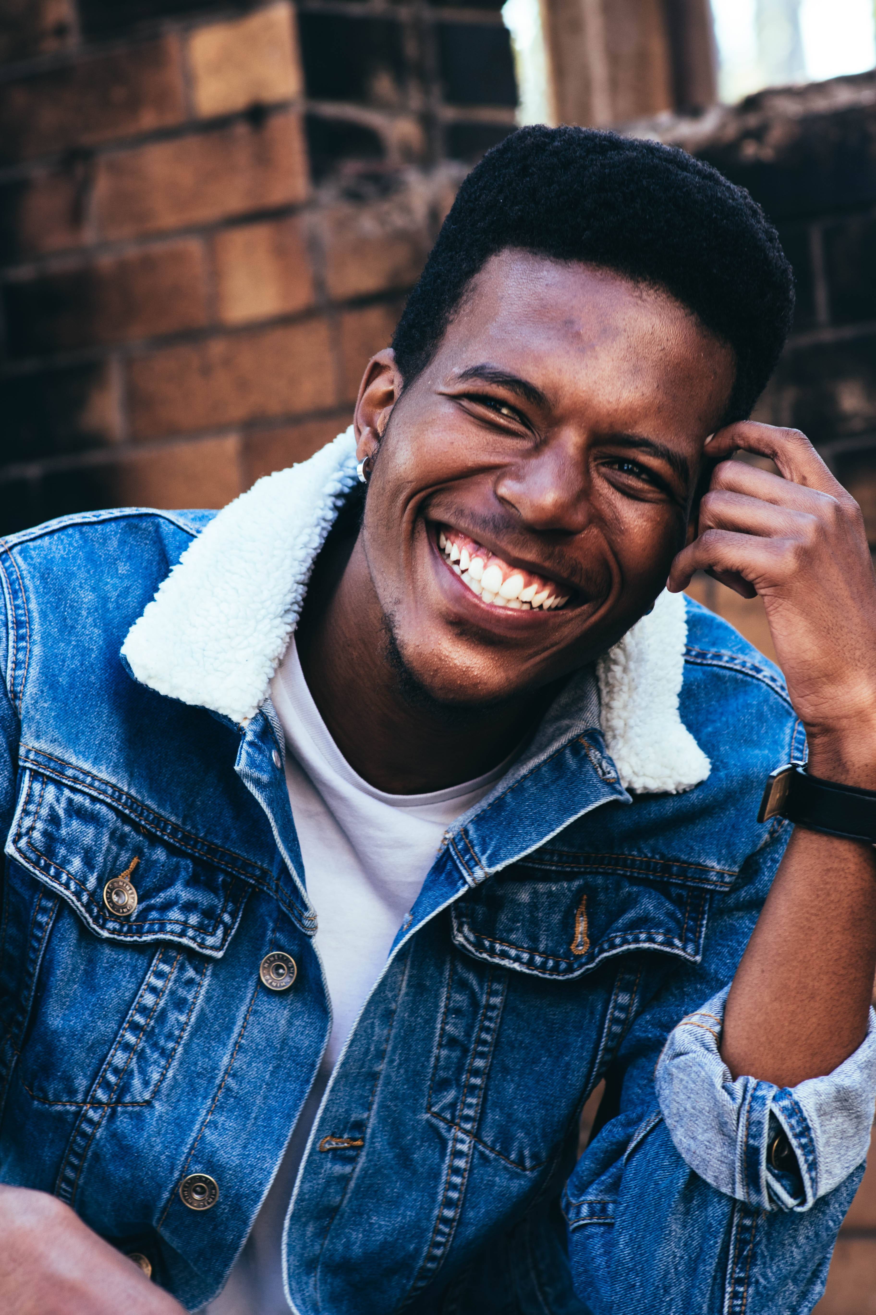man with white teeth smiling