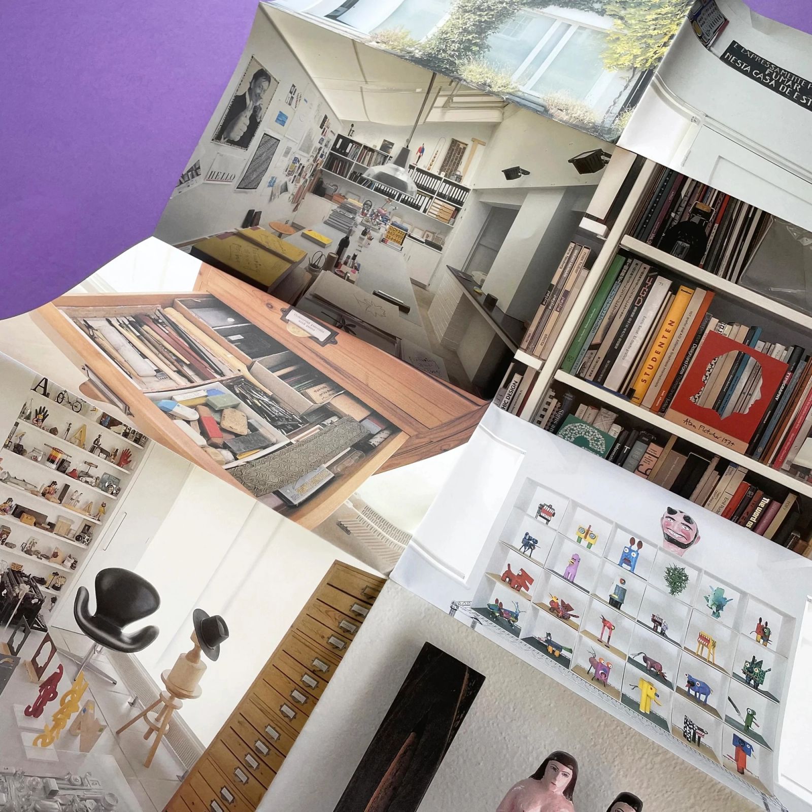 Foldout of Alan Fletcher studio photographs