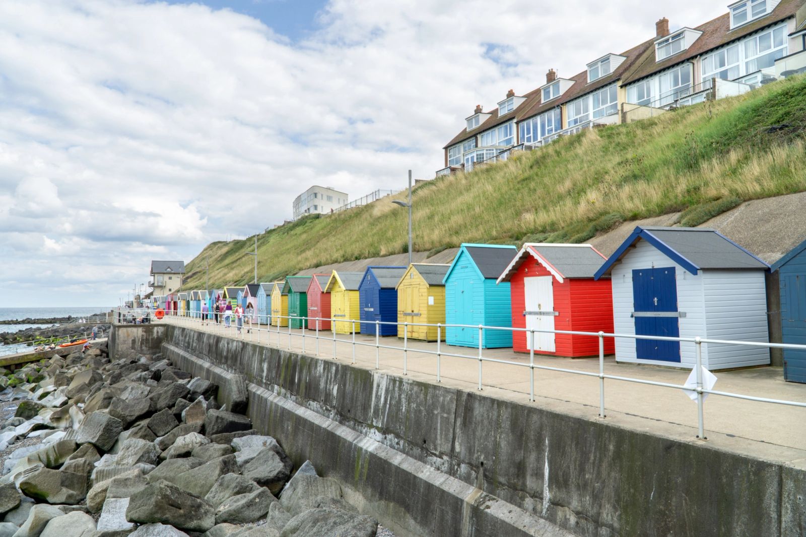 Beach huts along Sheringham seafront