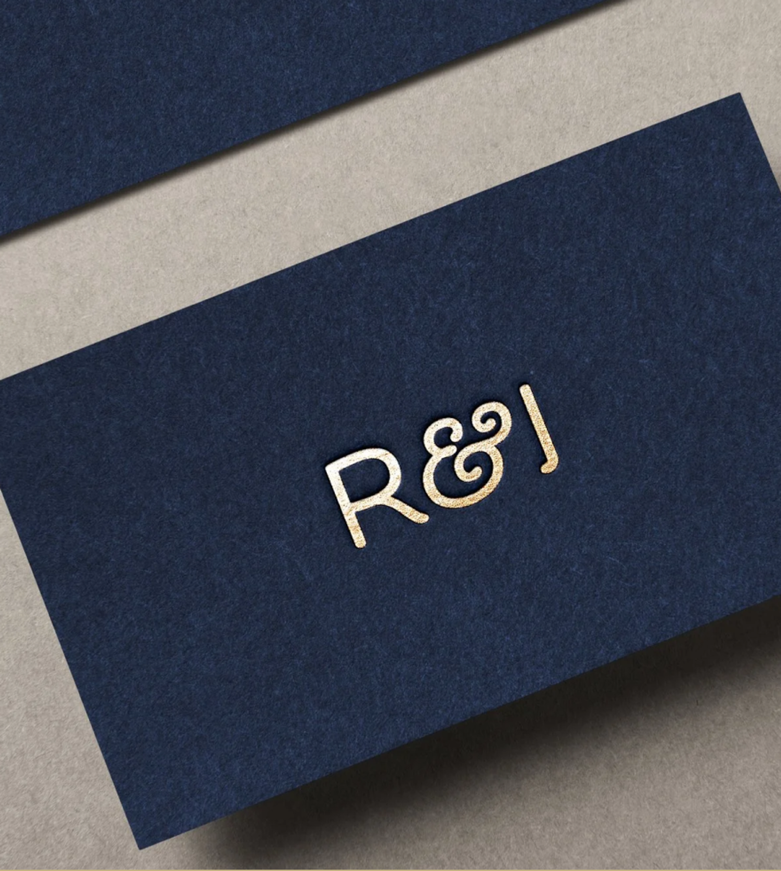 Rolfe & Johnson buisiness card mockup gold foil