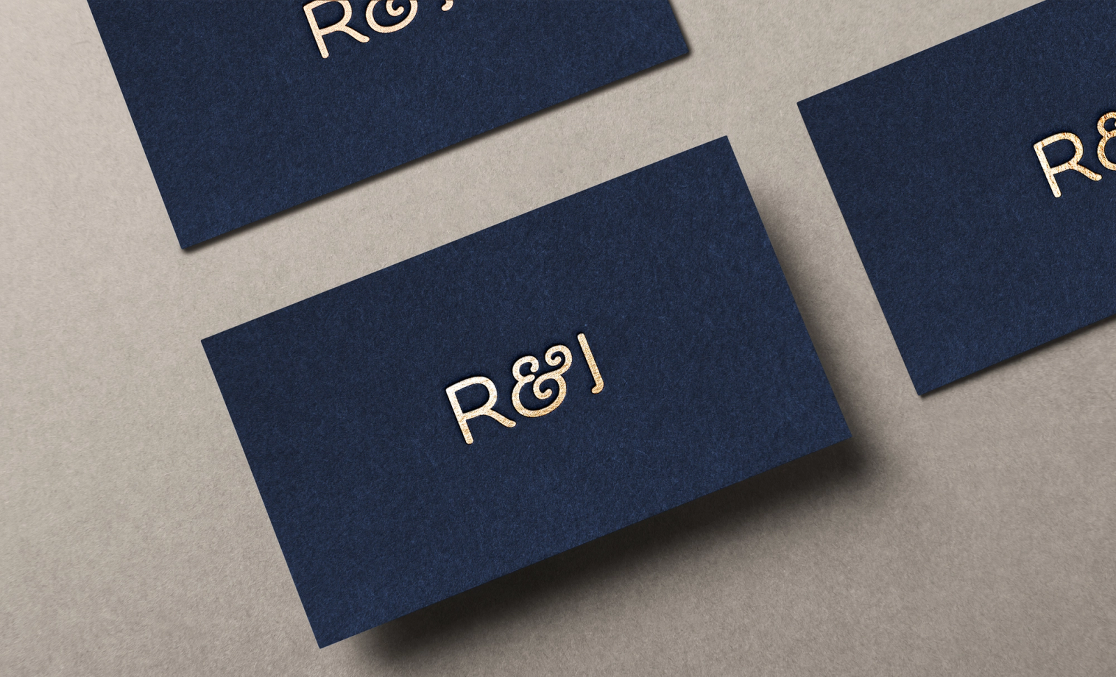 Foiled Rolfe & Johnson business card mockup