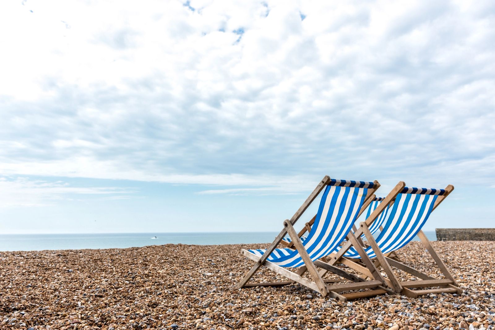 Deck chairs on beach