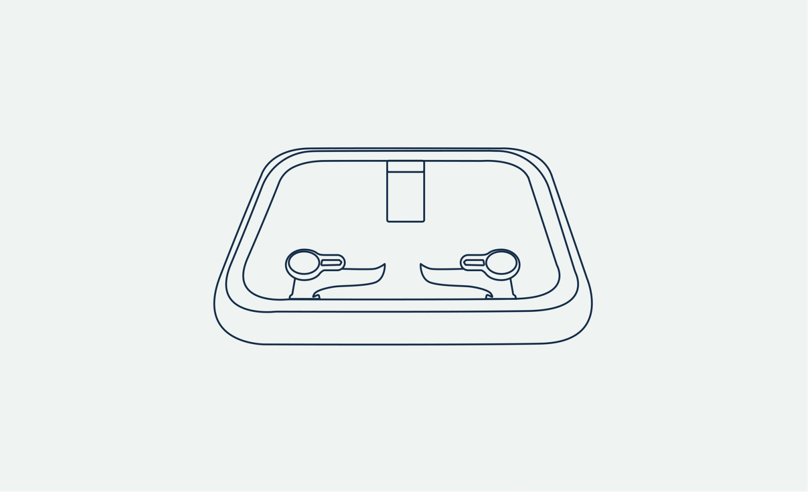 Front of deck hatch line drawing illustration