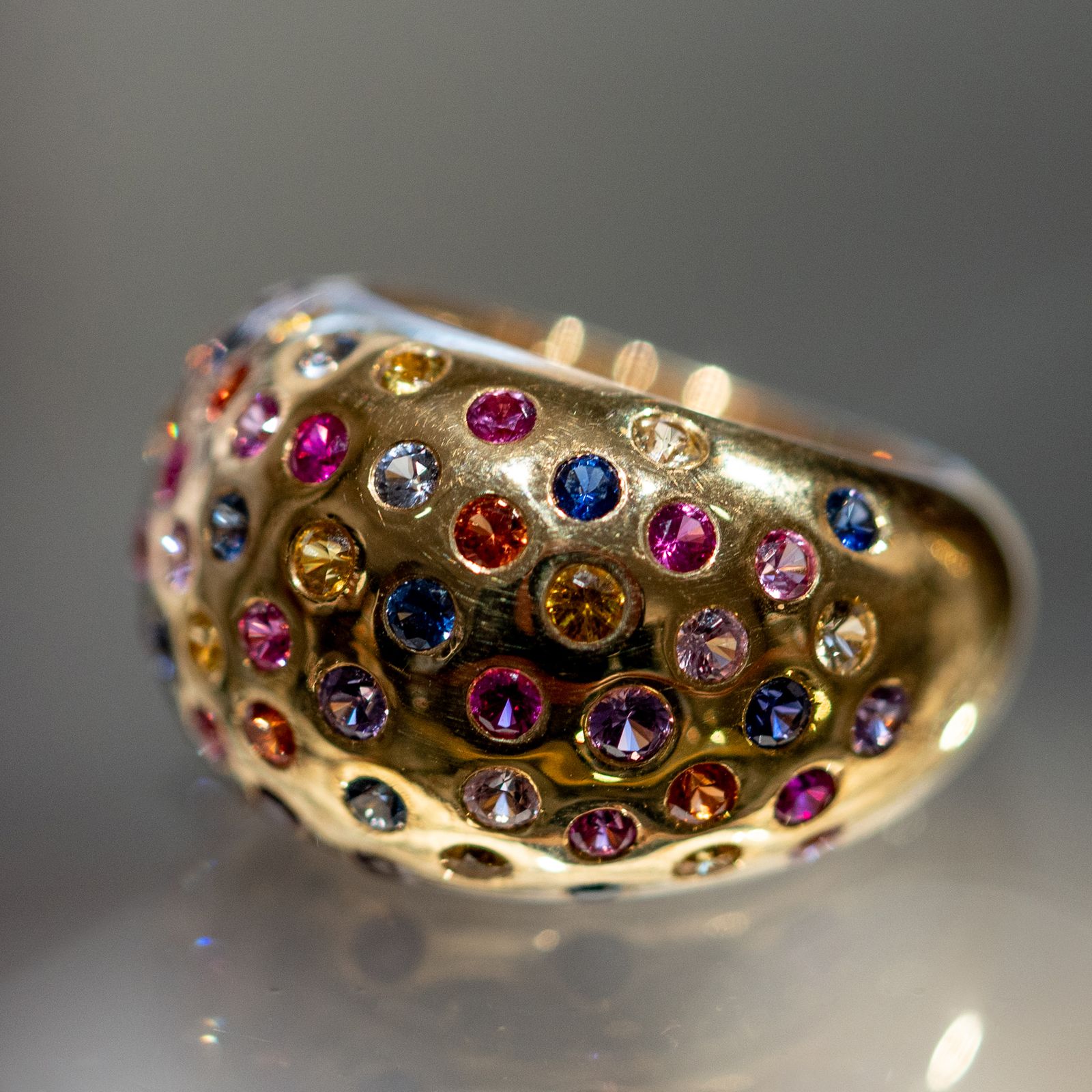 Colourful gemstone ring
