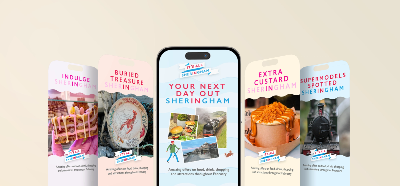Mobile devices with Sheringham ads