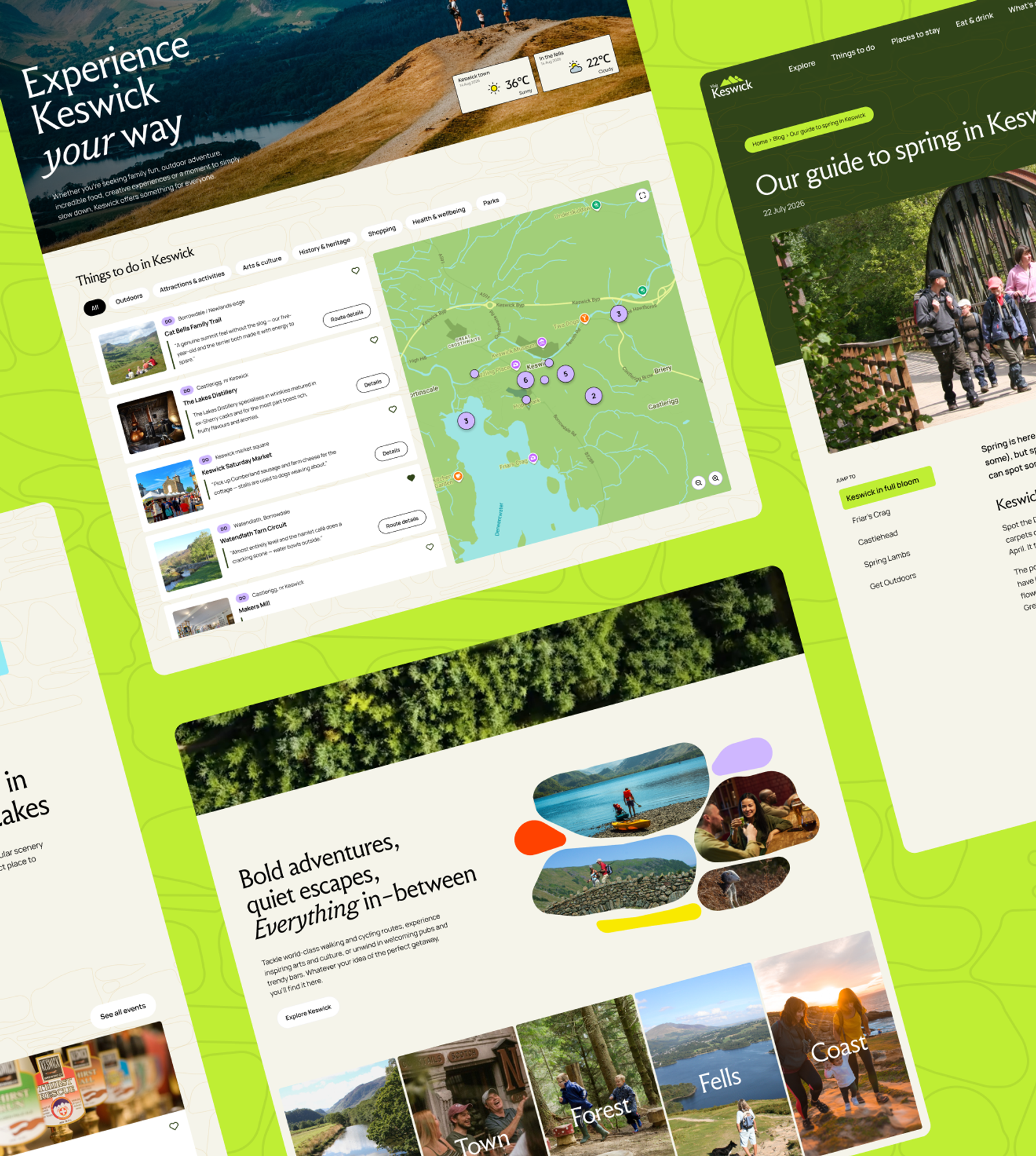 Visit keswick website screens