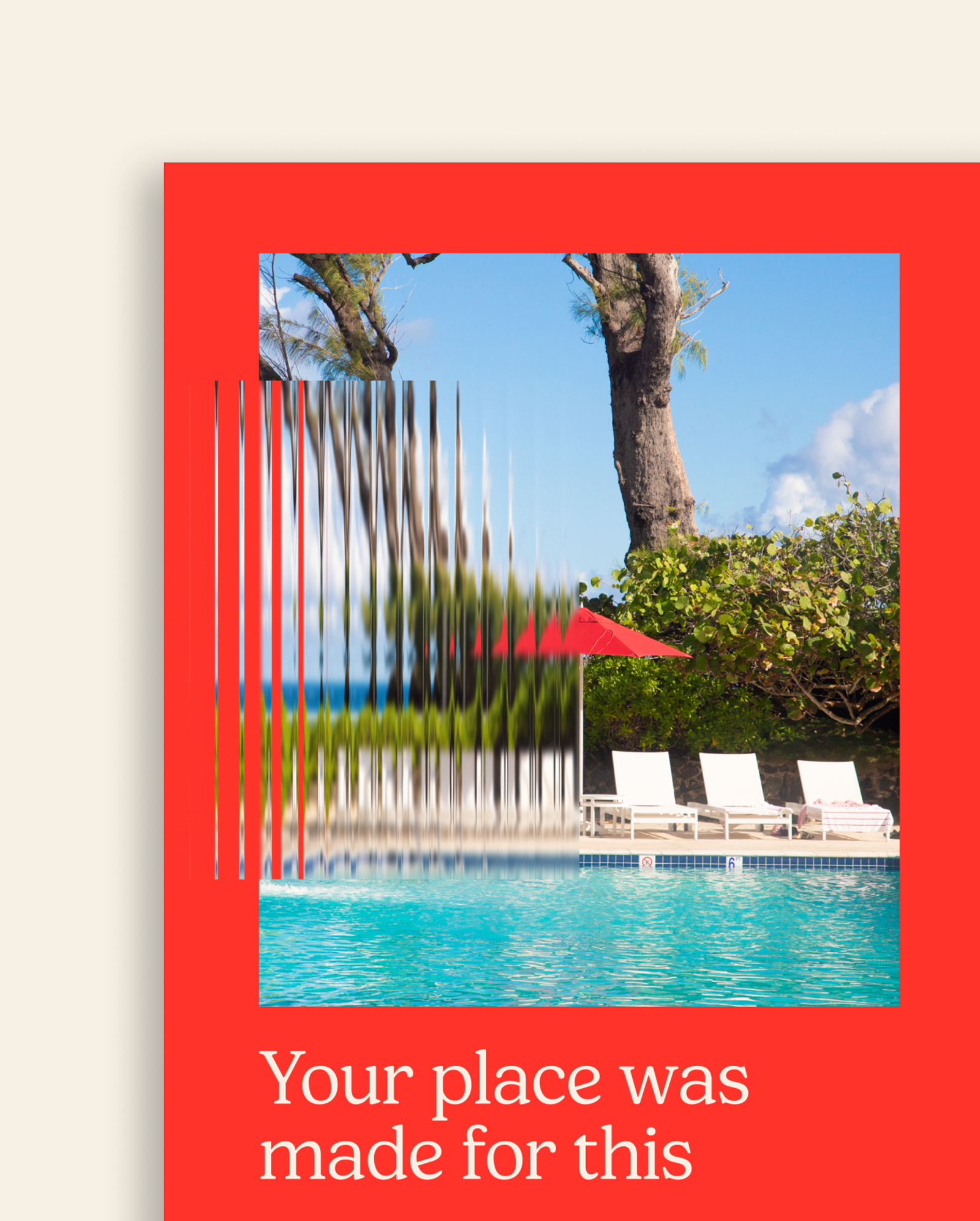 Poster mockup of sun loungers