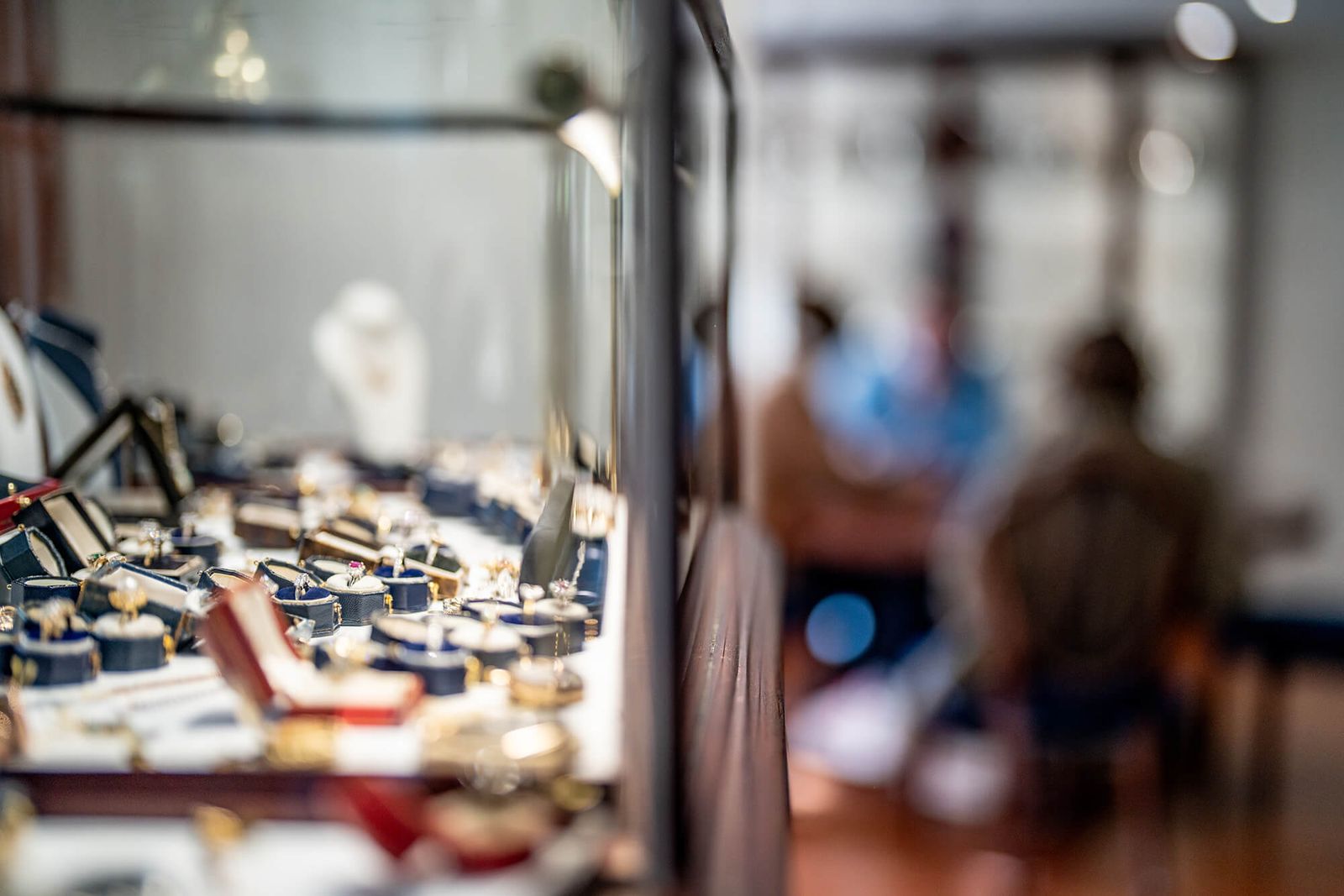 Jewellery cabinet in focus