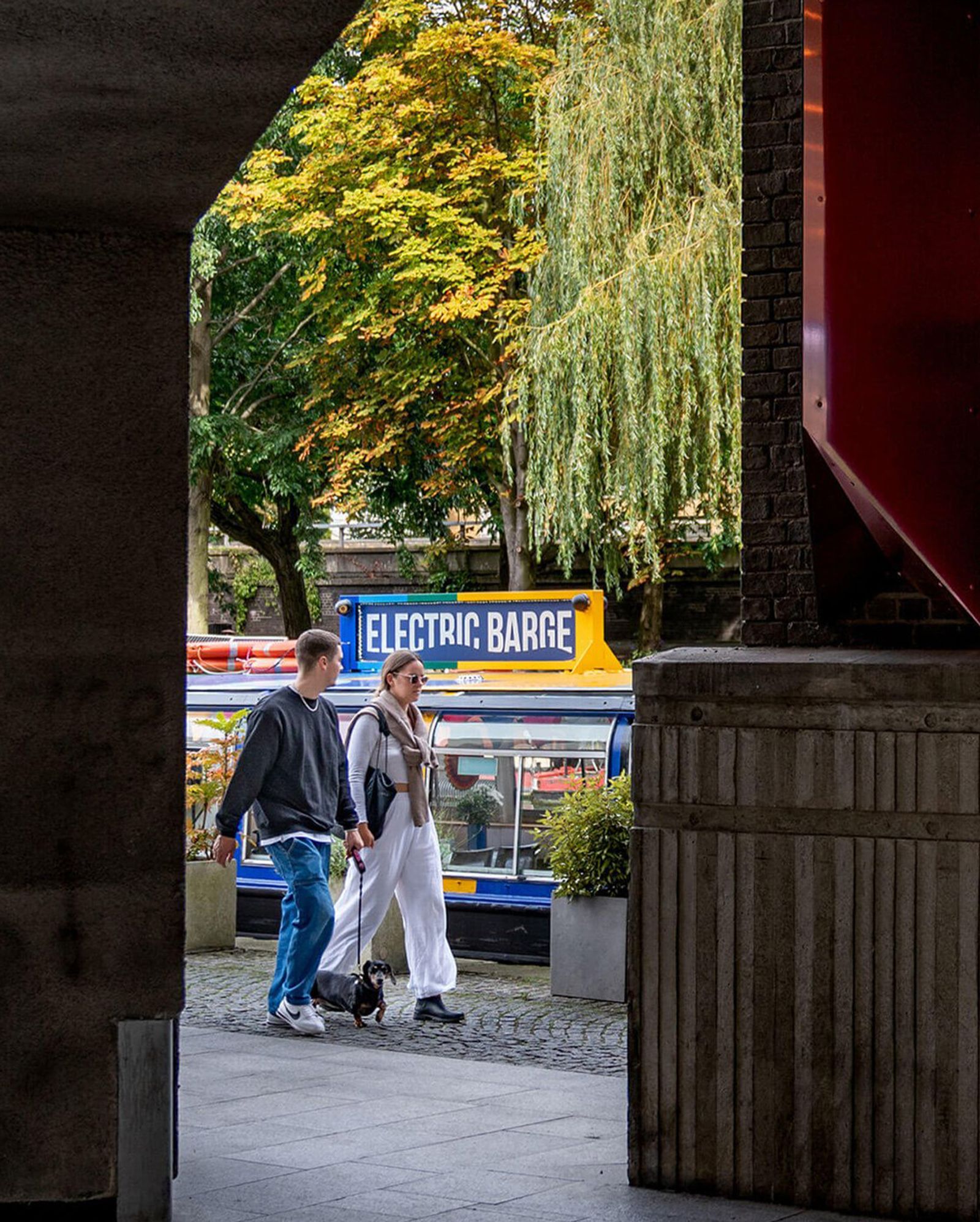 people walking past