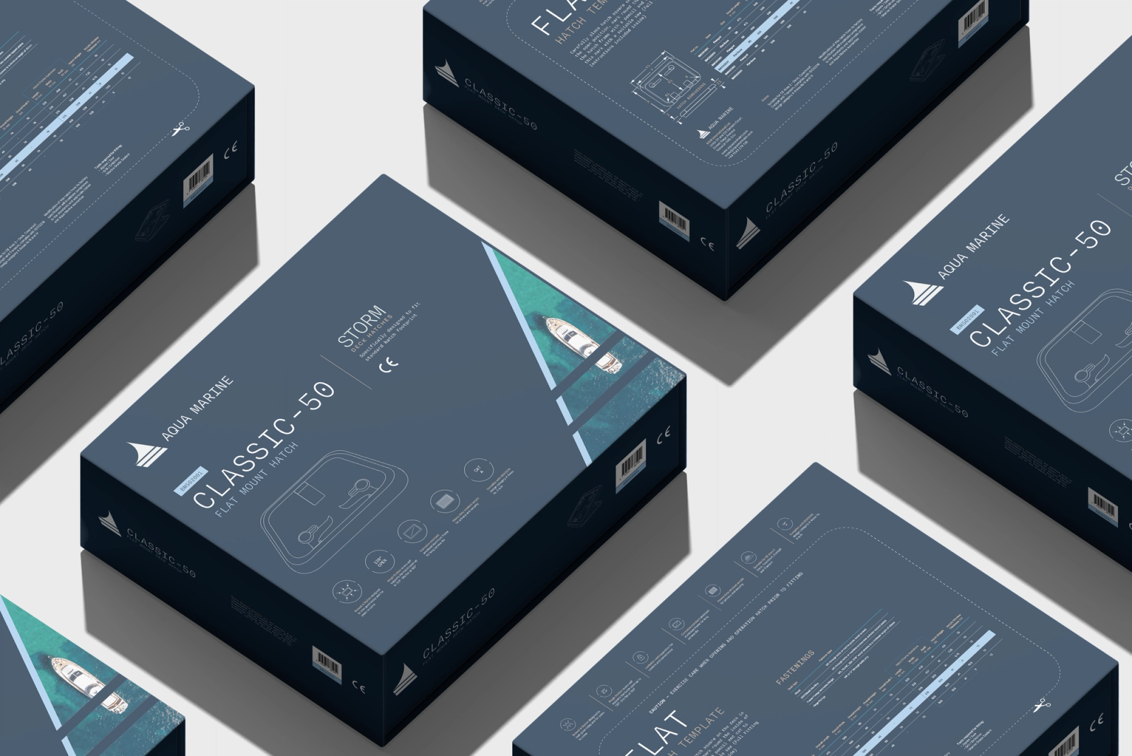Aqua Marine deck hatches box mockup