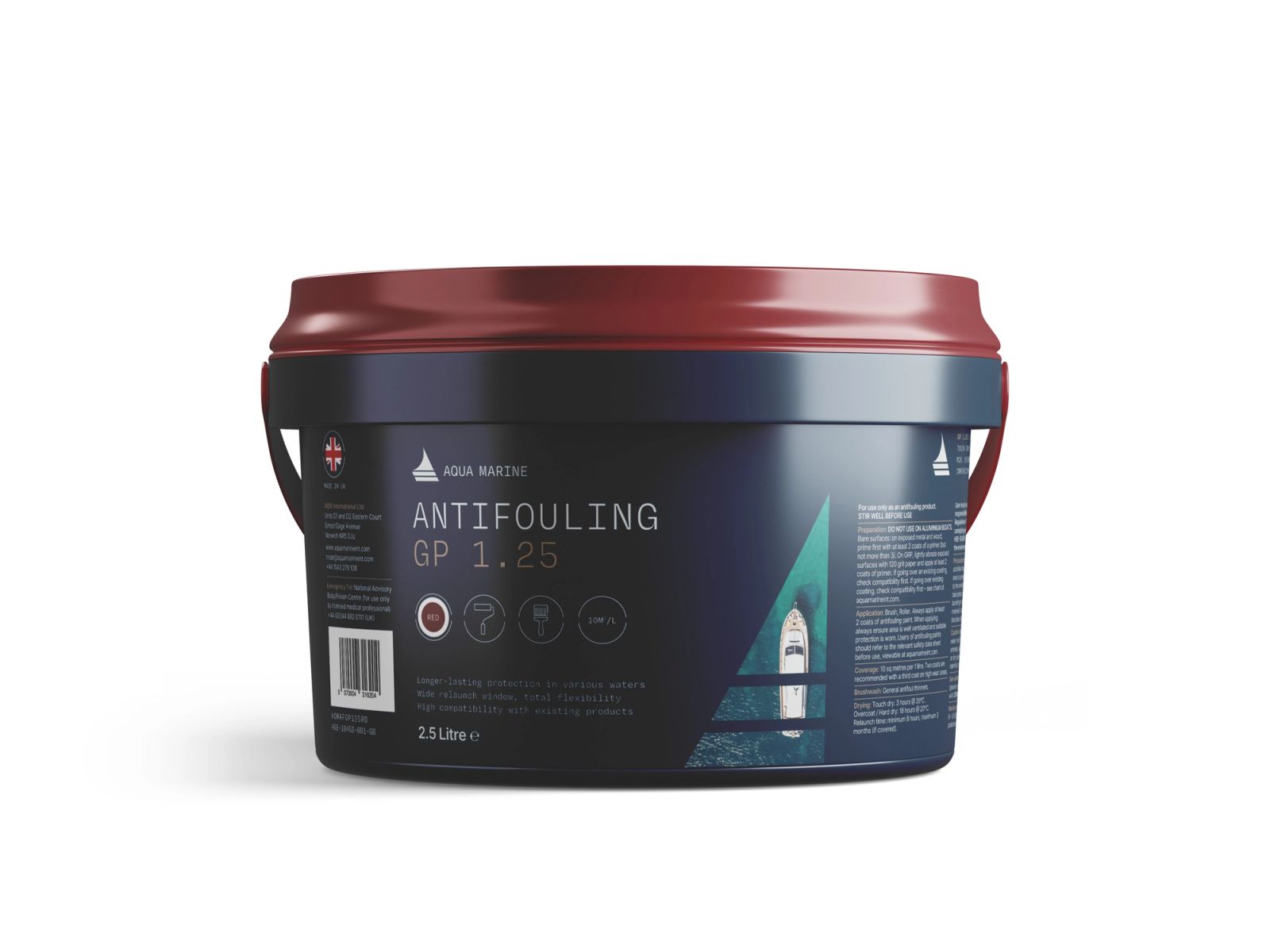 Aqua Marine antifoul tin mockup