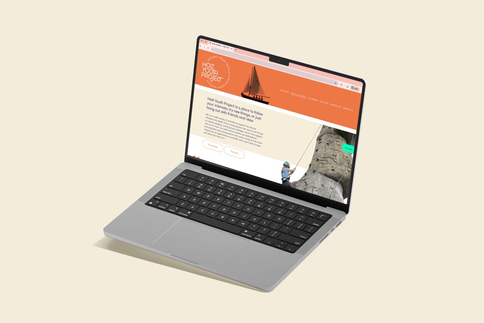 Holt Youth Project laptop mockup