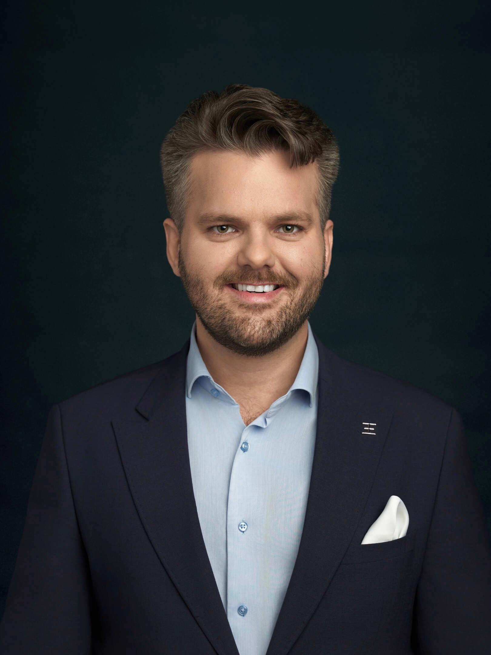 Portrett av eiendomsmegler Aleksander Stoveland