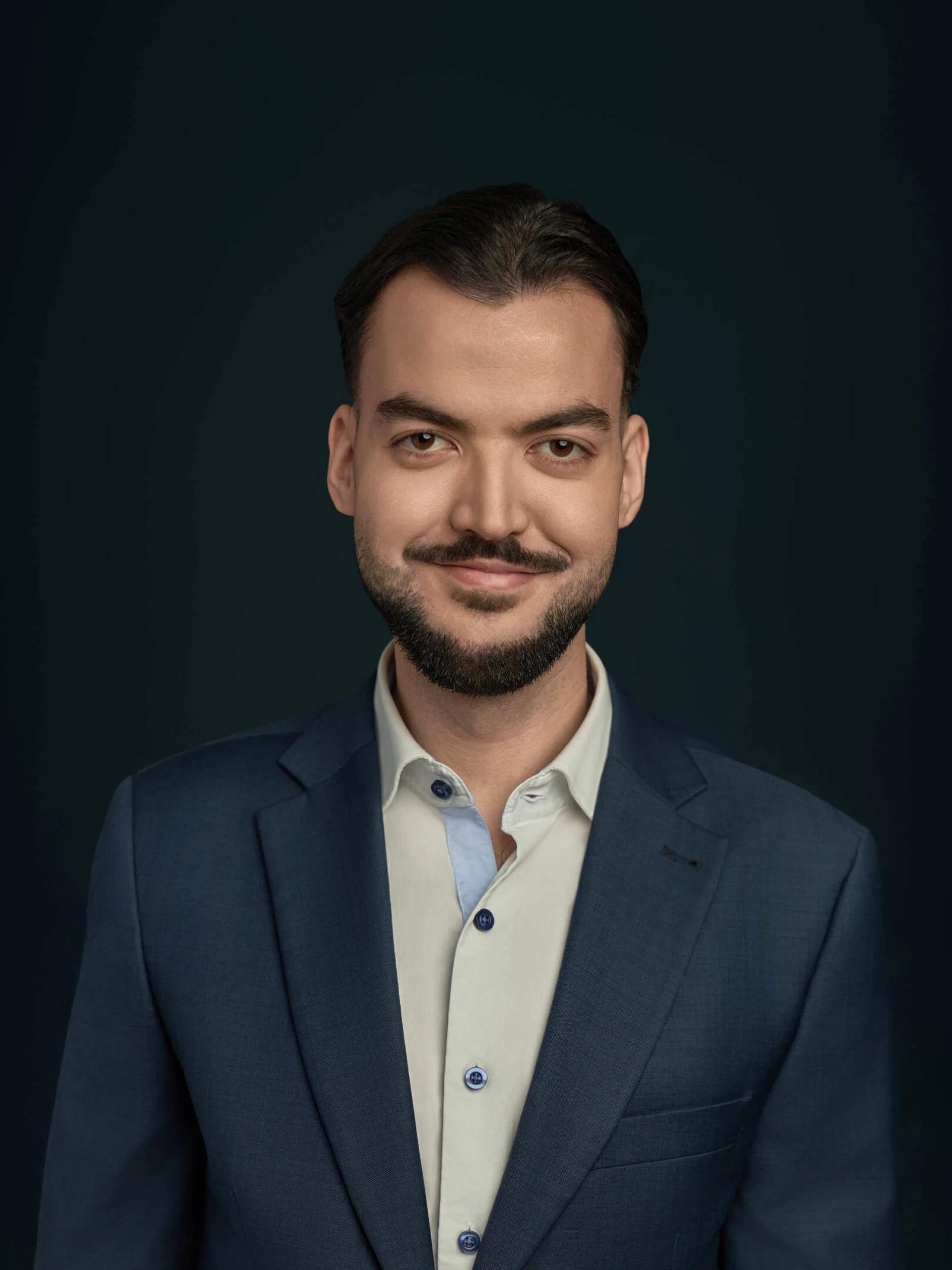 Portrett av eiendomsmeglerfullmektig Victor Falkenberg Martins