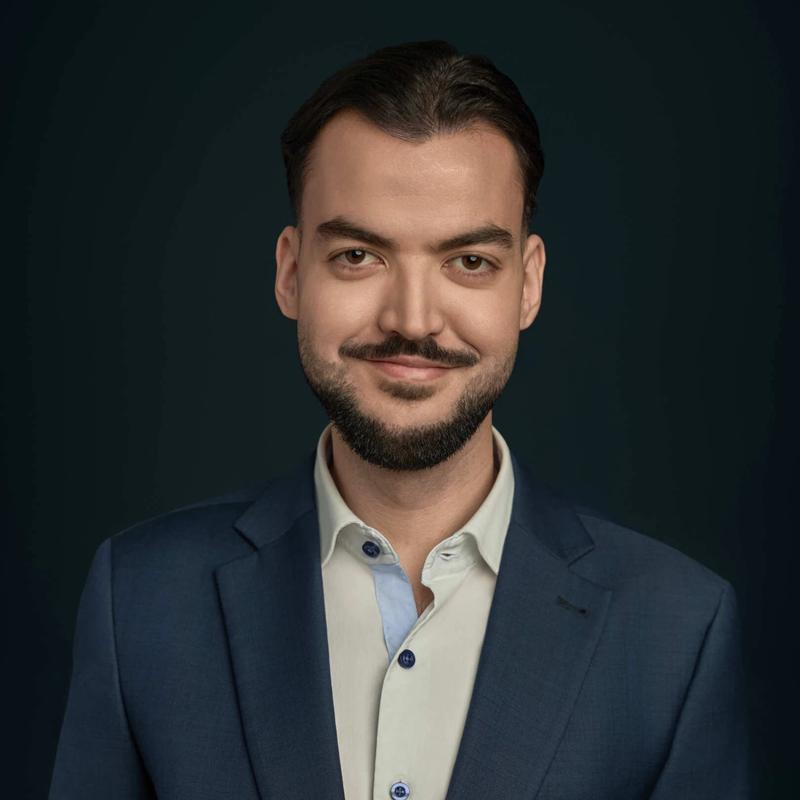 Portrett av eiendomsmeglerfullmektig Victor Falkenberg Martins
