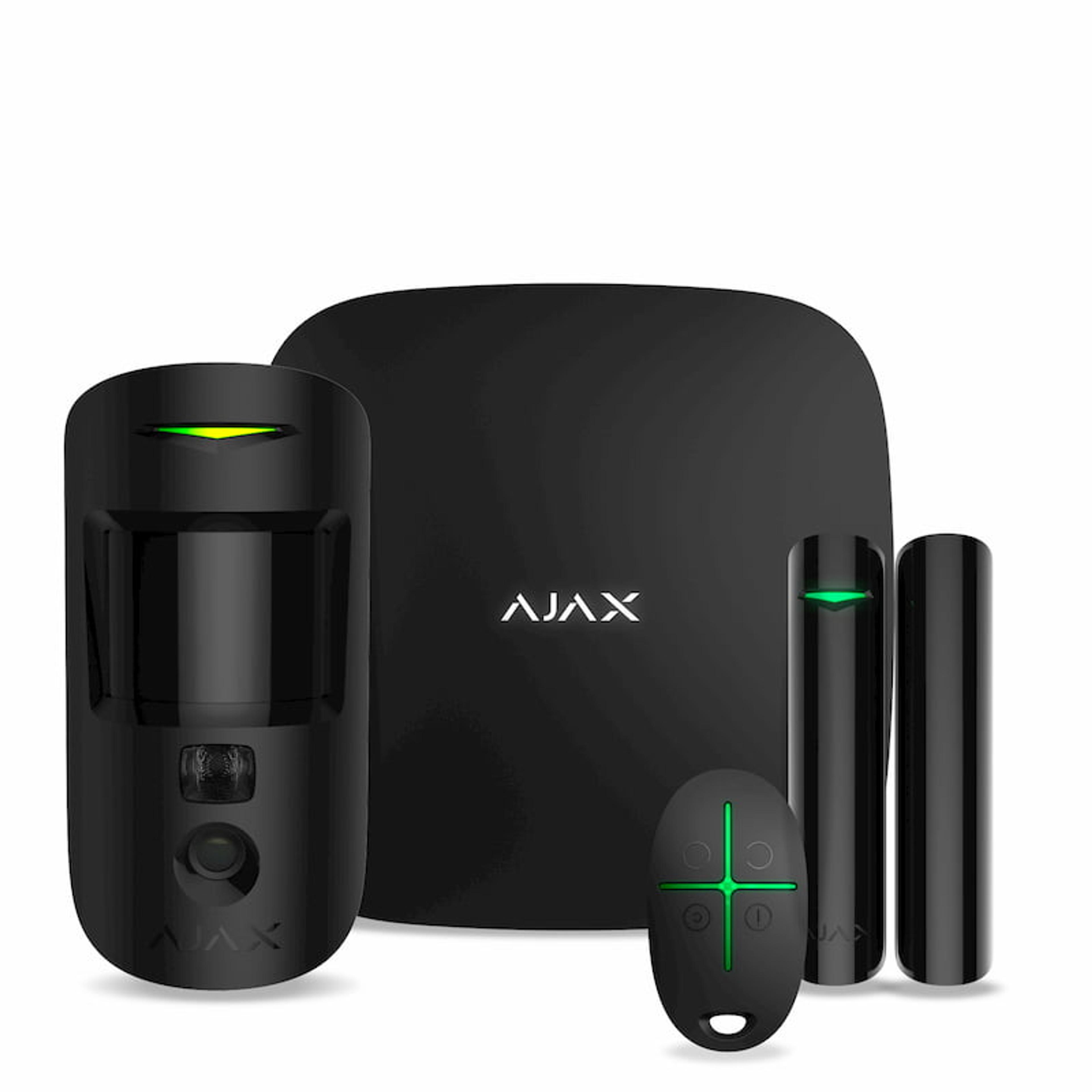 Ajax StarterKit Cam Plus – комплект сигналізації з фотоверифікацією тривог, Wi-Fi та LTE – чорний