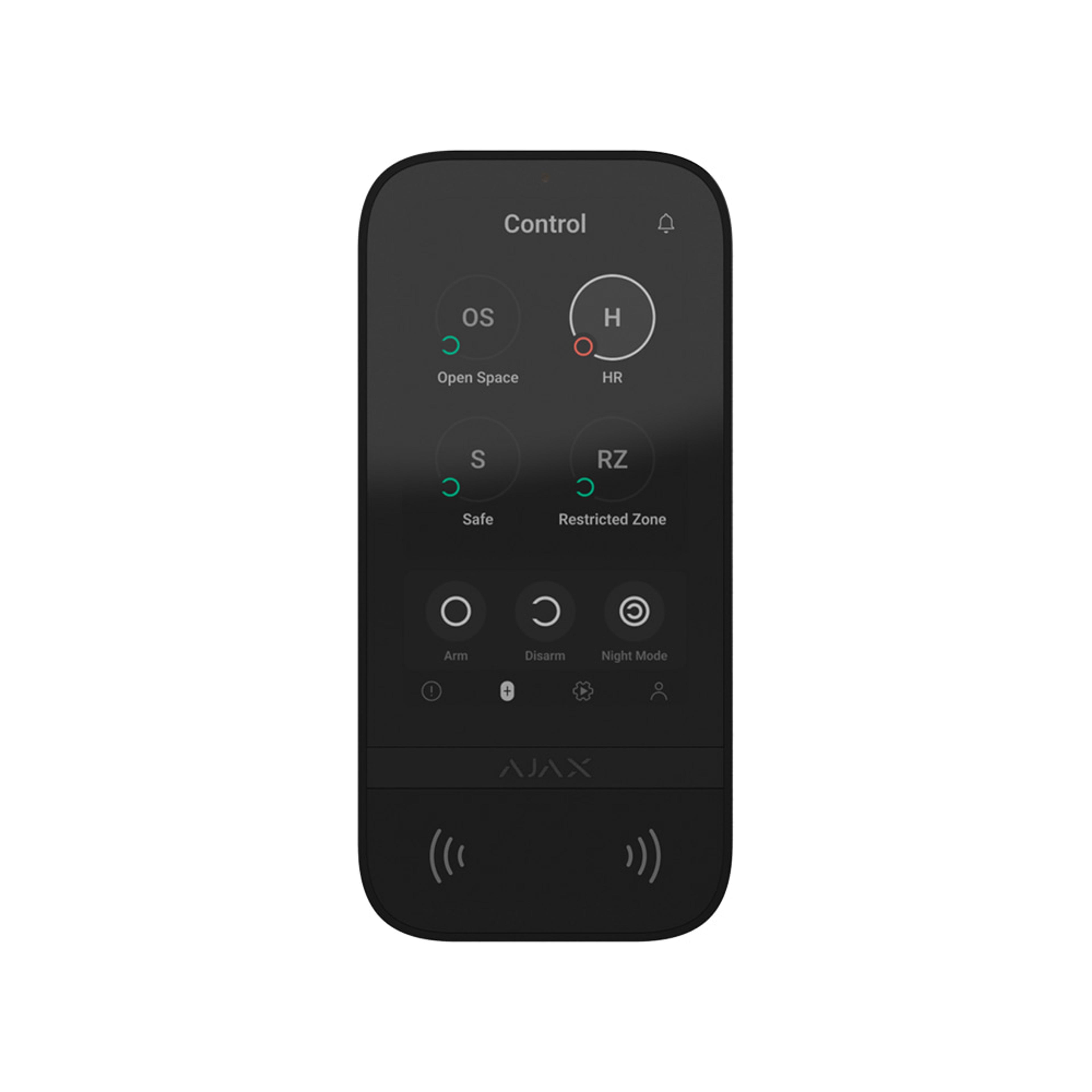 Ajax KeyPad TouchScreen – клавіатура з сенсорним екраном – чорний