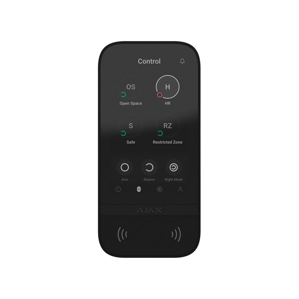 Ajax KeyPad TouchScreen – клавіатура з сенсорним екраном – чорний