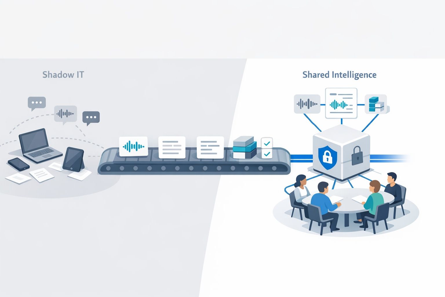 Shadow IT to Shared Intelligence for AI Meeting Transcripts