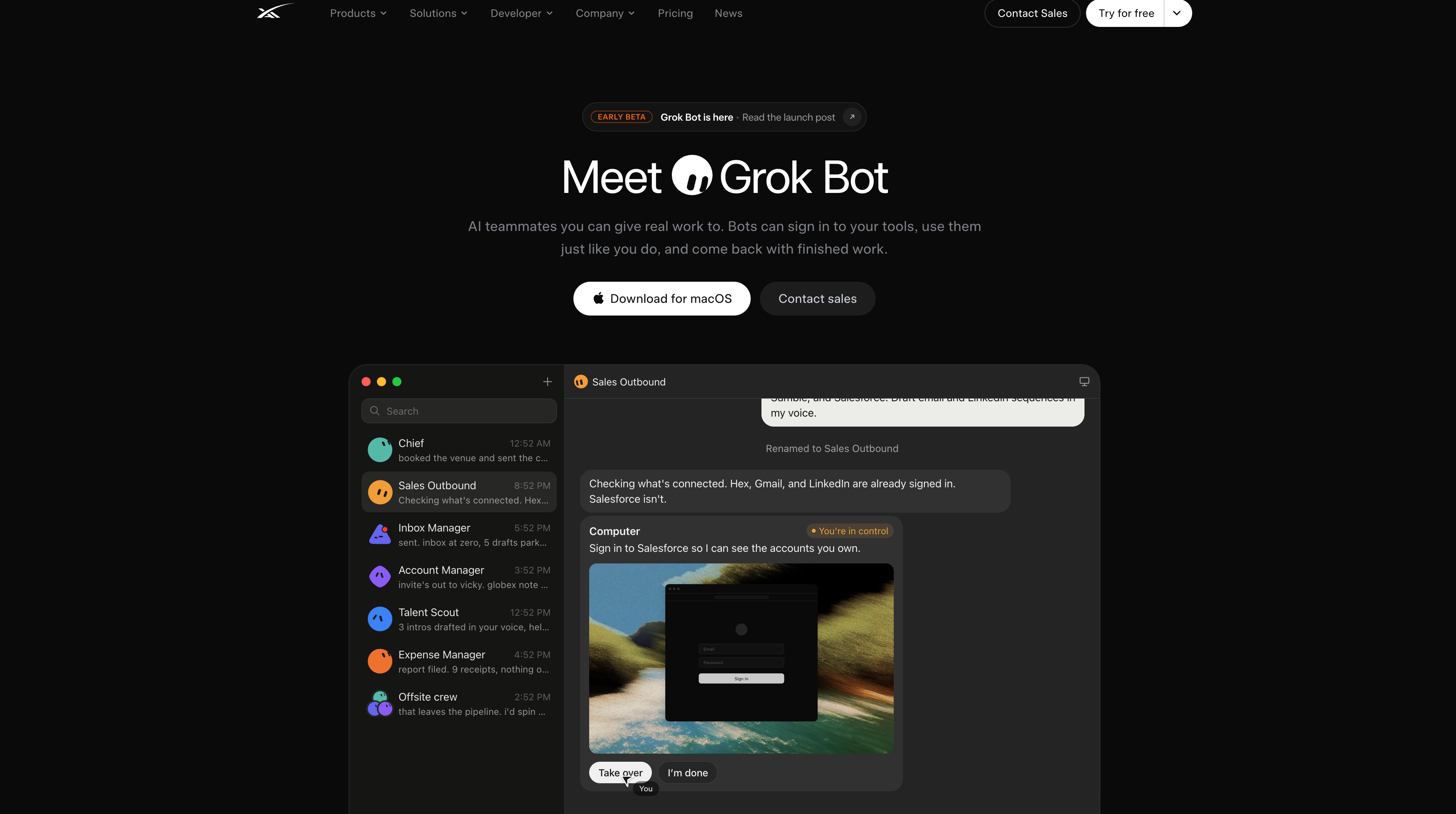 Grok Bot Homepage