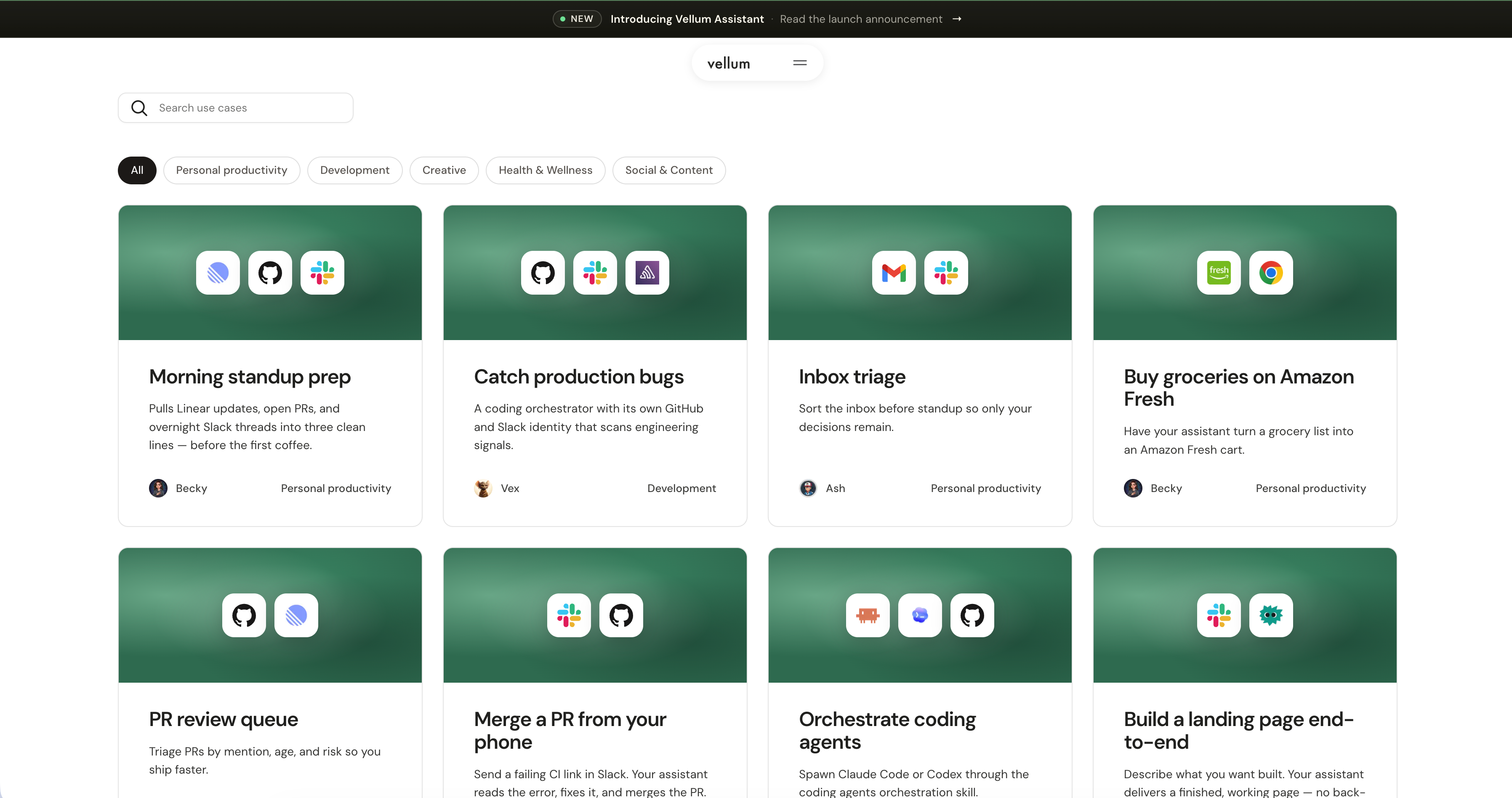 Sanity skills/templates in the Vellum assistant interface